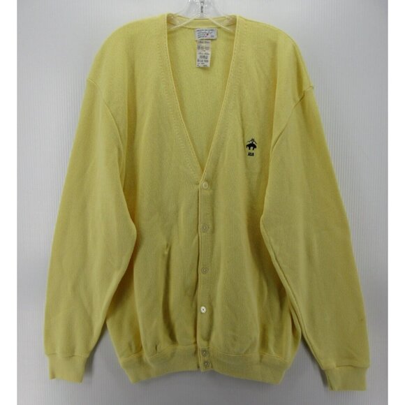 VINTAGE Brooks Brothers Sweater XL Golf Cardigan Button Up USA NWT * - Picture 1 of 11